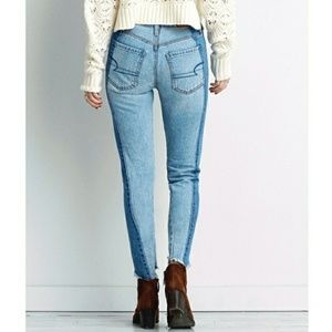 NWOT AEO Vintage High Rise Jeans - Two Toned Crop